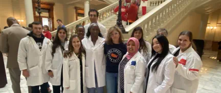 Physicians with GC4GS speak with legislators about the Pedicatric Health Safe Storage Act
