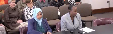 Keisha Fraser and Sofia Chaudhary testify to the Committee studying the need for safe gun storage laws in Georgia